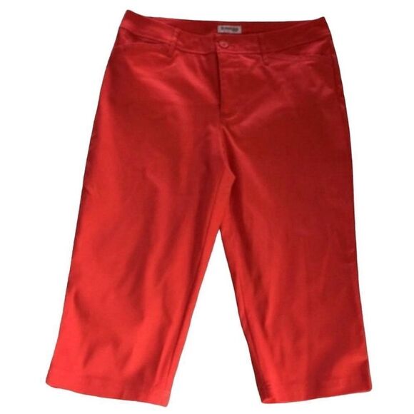 St John’s Bay Coral Red Women’s Capris size12 NWOT - Picture 1 of 5